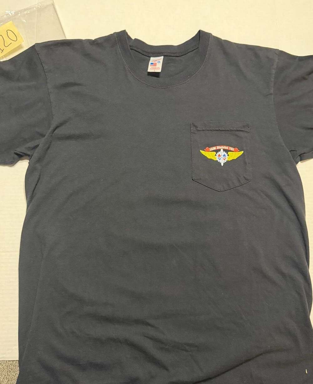 Windjammer IAM District 751 T-Shirt Size L Black Pocket American Pride